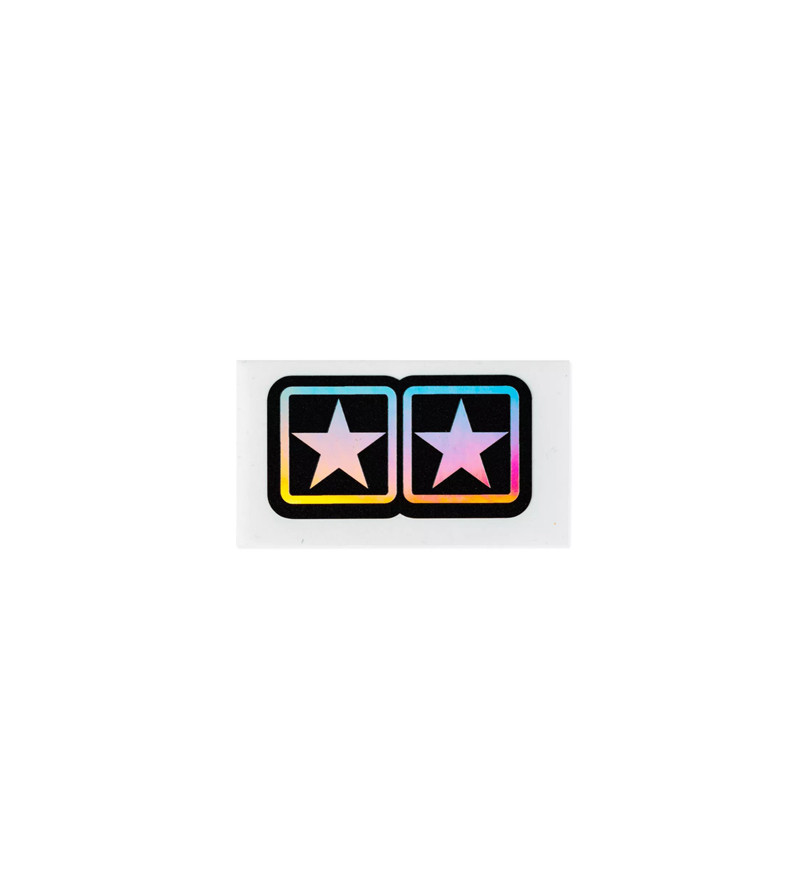AUTOCOLLANT STICKER HOLOGRAPHIQUE STAGE6 2 ETOILES 50X25MM