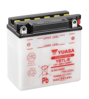 BATTERIE YB7L-B YUASA 12V8AH YUMICRON LG135 L75 H133 (SANS ACIDE)
