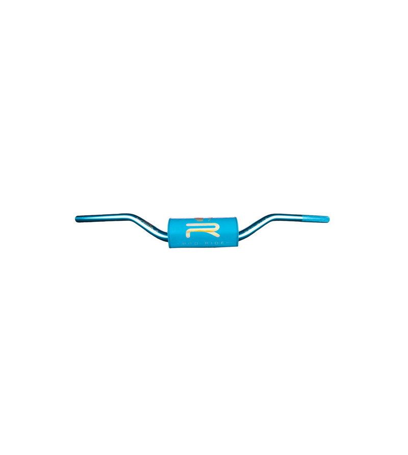 GUIDON MECABOITE/MOTO OVERSIZE D28.6 ALU KRM PRO RIDE + MOUSSE FULL TURQUOISE HOLOGRAPH. 50 À BOITE sur le site du spécialist...