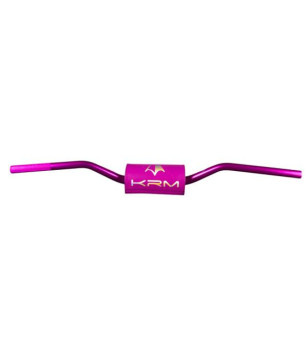 GUIDON MECABOITE/MOTO OVERSIZE D28.6 ALU KRM PRO RIDE + MOUSSE FULL ROSE  HOLOGRAPHIQUE
