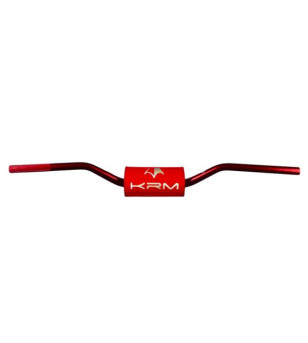 GUIDON MECABOITE/MOTO OVERSIZE D28.6 ALU KRM PRO RIDE + MOUSSE FULL ROUGE  HOLOGRAPHIQUE