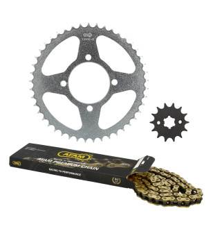 KIT CHAINE AFAM ADAPT. 125  YAMAHAYBR 2005 - 2006 14X45 118M  (DEMULT. ORIGINE)