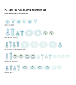 KIT VISSERIE PLASTIQUE UFO ADAPT. HONDA CR 125 93-97/CR250 92-96 ATELIER sur le site du spécialiste des deux roues O-TAKET.COM