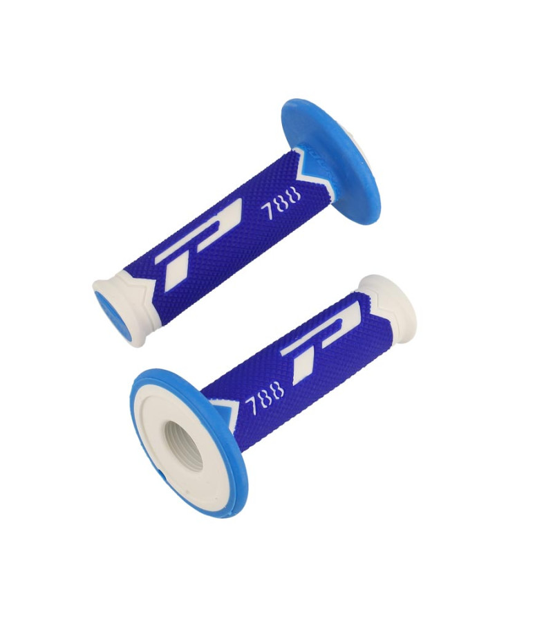 REVETEMENT/POIGNEE PROGRIP 788 BLANC/BLEU/BLEU CLAIR (PR) TRIPLE DENSITE 115MM