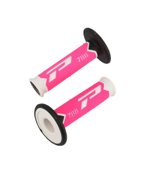 REVETEMENT/POIGNEE PROGRIP 788 BLANC/ROSE FLUO/NOIR (PR) TRIPLE DENSITE 115MM