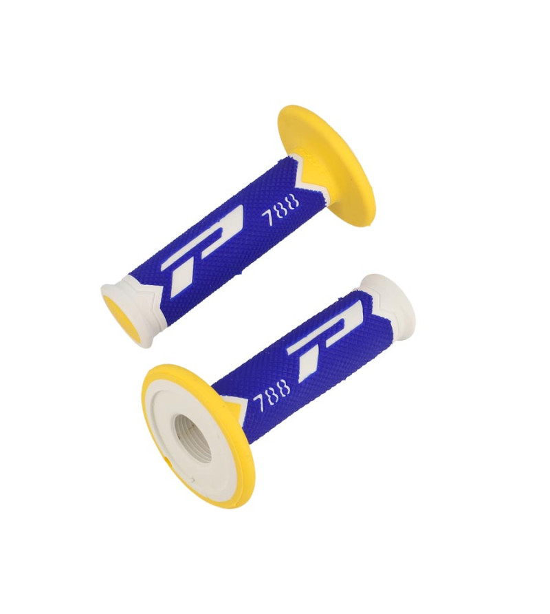 REVETEMENT/POIGNEE PROGRIP 788 BLANC/BLEU/JAUNE (PR) TRIPLE DENSITE 115MM