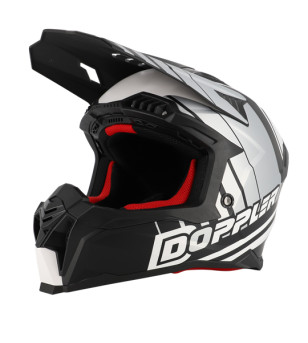 CASQUE CROSS DOPPLER NOIR/BLANC/GRIS MAT T59-60 L