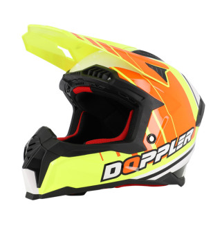 CASQUE CROSS DOPPLER NOIR/BLANC/JAUNE/ORANGE VERNI T59-60 L