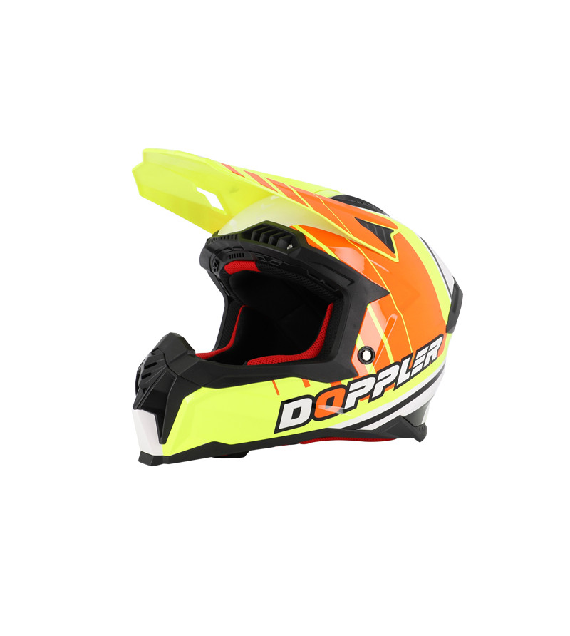 CASQUE CROSS DOPPLER NOIR/BLANC/JAUNE/ORANGE VERNI T61-62 XL