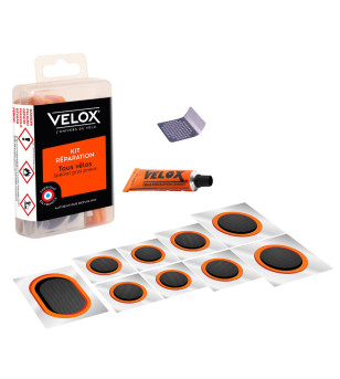 NECESSAIRE REPARATION VELOX GRAVEL/VTT/FAT 9 PIECES + DISSOLUTION 5ML + 1 RAPE