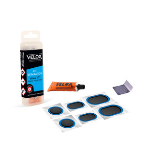 NECESSAIRE REPARATION VELOX VTT 6 PIECES RENFORCEES + DISSOLUTION 5ML + 1 RAPE