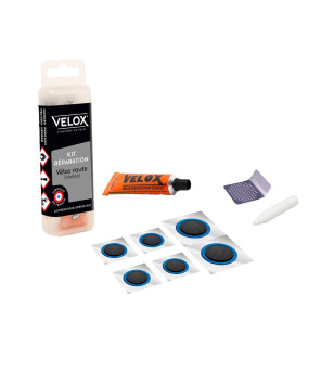 NECESSAIRE REPARATION VELOX ROUTE TUBELESS 6 PIECES + DISSOLUTION 5ML + 1 RAPE