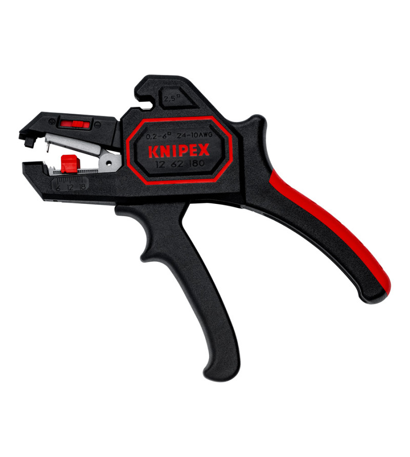 PINCE À DENUDER AUTOMATIQUE KNIPEX 180MM NOIR/ROUGE