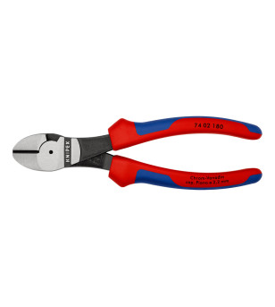 PINCE COUPANTE DE COTE KNIPEX A FORTE DEMULTIPLICATION 180MM ROUGE/BLEU