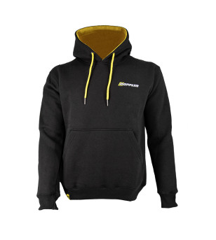 SWEAT A CAPUCHE DOPPLER NOIR/JAUNE - TAILLE L
