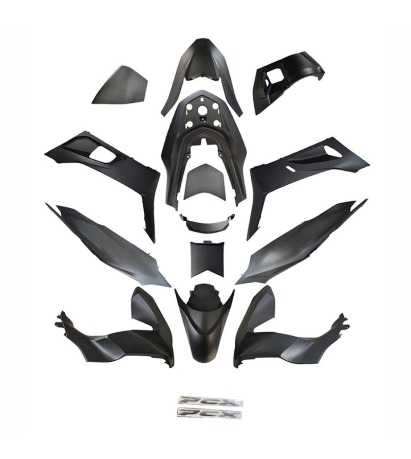 CARROSSERIE/CARENAGE MAXI SCOOTER TUN'R KIT 125 HONDA PCX 2021- (14 PIECES) NOIR MAT