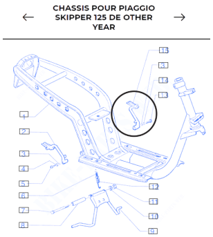 Support de repose pied arrière gauche Skipper origine PIAGGIO Accueil sur le site du spécialiste des deux roues O-TAKET.COM