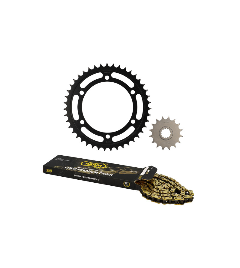 KIT CHAINE AFAM ADAPT. YAMAHA YZF 750 R 1993-1998 16X43 106M (DEMULT. ORIGINE)