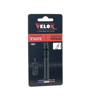 PROLONGATEUR DE VALVE VELOX ALU NOIR 60MM SEMI-FILETE (X2)