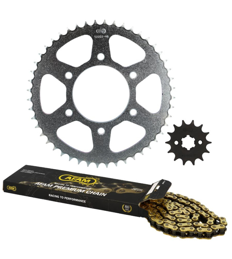 KIT CHAINE AFAM  ADAPT. 125  YAMAHAYZF 2008-2018 14X48 132M (DEMULT. ORIGINE)