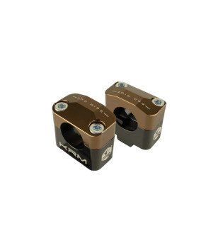 PONTET REHAUSSE GUIDON MECABOITE/MOTO KRM PRO RIDE ALU POUR GUIDON 28.6MM - NOIR/MARRON X2