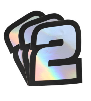 AUTOCOLLANT DOPPLER NUMERO 2 HOLOGRAPHIQUE 10X7.5CM (X3)