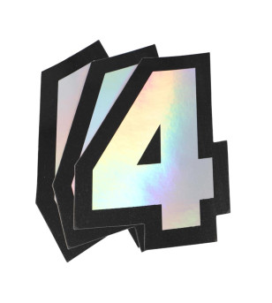 AUTOCOLLANT DOPPLER NUMERO 4 HOLOGRAPHIQUE 10X7.5CM (X3)