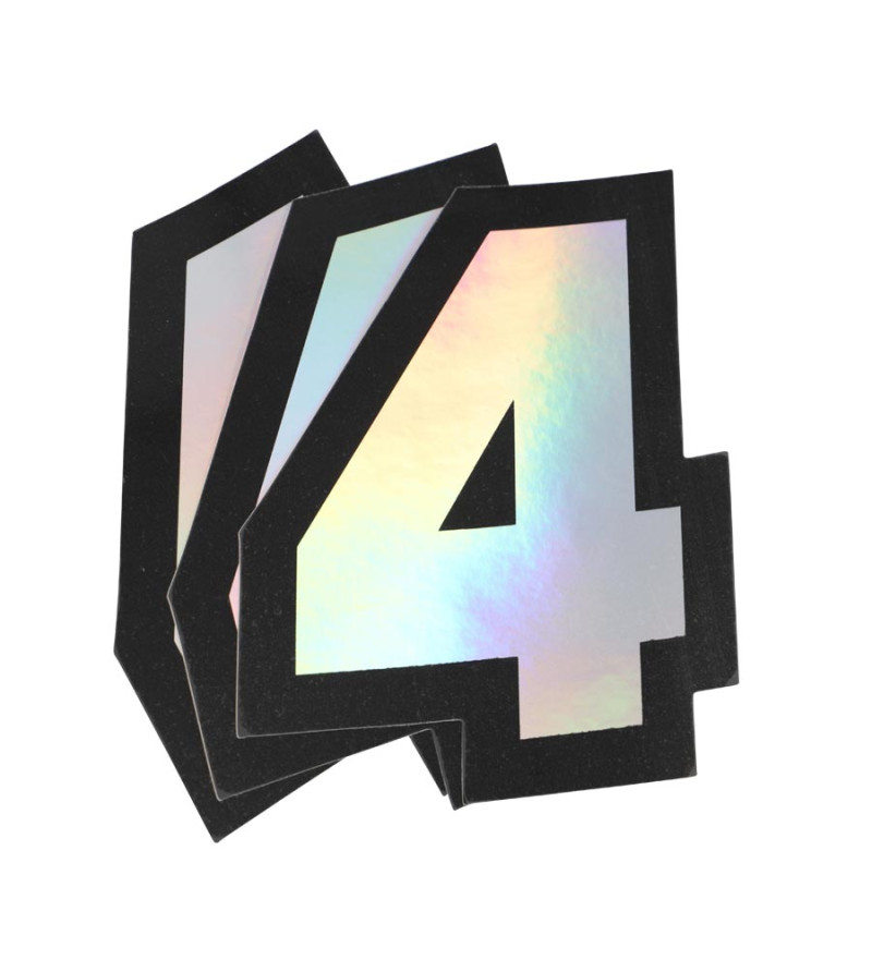 AUTOCOLLANT DOPPLER NUMERO 4 HOLOGRAPHIQUE 10X7.5CM (X3)