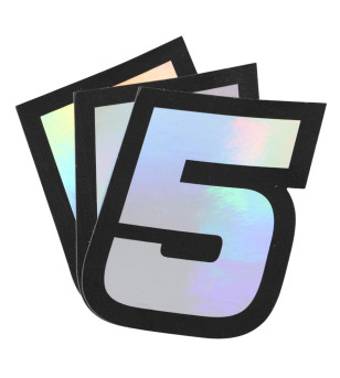 AUTOCOLLANT DOPPLER NUMERO 5 HOLOGRAPHIQUE 10X7.5CM (X3)