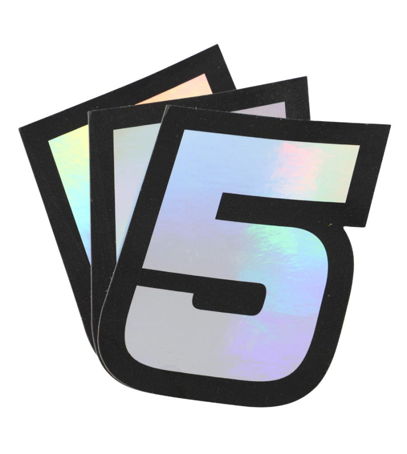 AUTOCOLLANT DOPPLER NUMERO 5 HOLOGRAPHIQUE 10X7.5CM (X3)