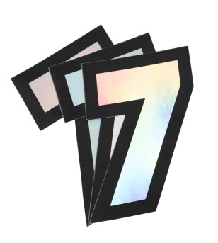 AUTOCOLLANT DOPPLER NUMERO 7 HOLOGRAPHIQUE 10X7.5CM (X3)