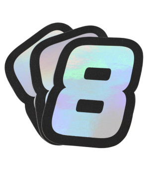 AUTOCOLLANT DOPPLER NUMERO 8 HOLOGRAPHIQUE 10X7.5CM (X3)