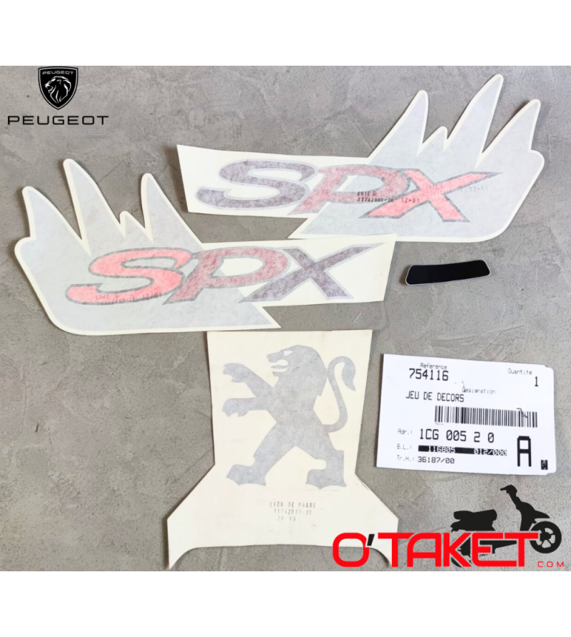 Autocollants/Stickers jeu de décors 103 SPX origine PEUGEOT Accueil sur le site du spécialiste des deux roues O-TAKET.COM