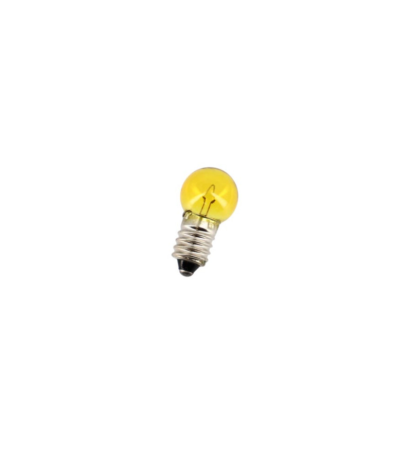 LAMPE/AMPOULE  6V 6W IMPORT JAUNE (E10) CYCLO (VISSEE)