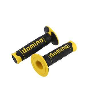 REVETEMENT / POIGNEE DOMINO A260 CROSS / ENDURO NOIR/JAUNE (PR) 120MM