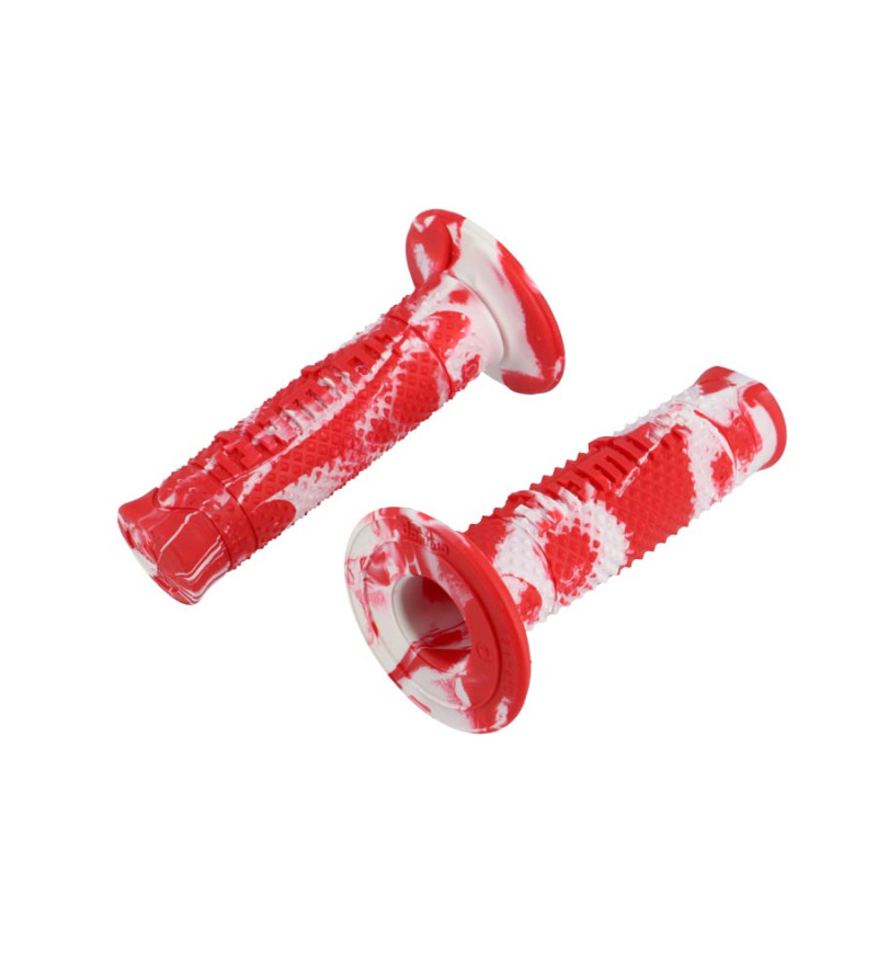 REVETEMENT / POIGNEE DOMINO A260 CROSS / ENDURO SNAKE ROUGE/BLANC (PR)120MM