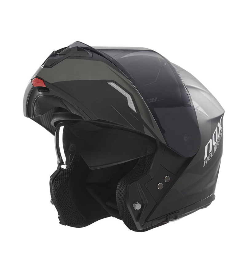 CASQUE MODULABLE NOX N968 ULTRA NOIR MAT/TITANIUM T59-60 L - CE 22.06