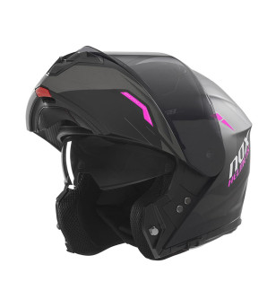 CASQUE MODULABLE NOX N968 ULTRA NOIR MAT/ROSE T59-60 L - CE 22.06