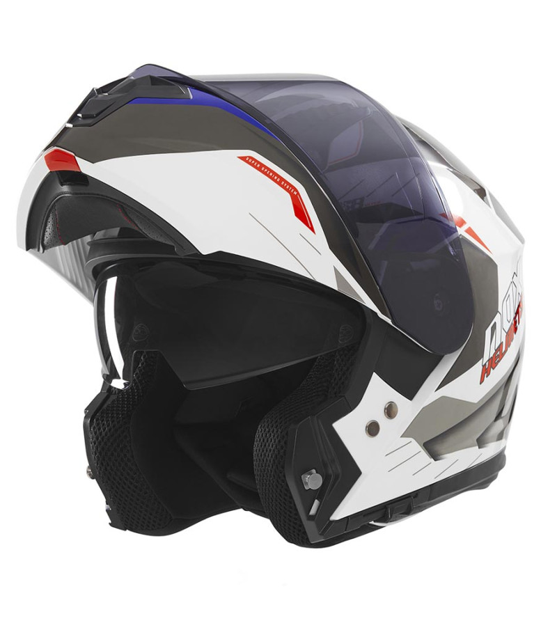 CASQUE MODULABLE NOX N968 ULTRA BLANC/BLEU/ROUGE T53-54 XS - CE 22.06