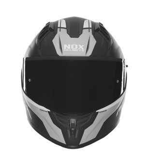 CASQUE INTEGRAL DOUBLE ECRAN  NOX N401 CROWER NOIR MAT/ARGENT T63-64 XXL - CE 22.06