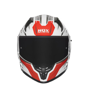 CASQUE INTEGRAL DOUBLE ECRAN  NOX N401 CROWER BLANC/ROUGE T59-60 L - CE 22.06