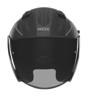 CASQUE JET DOUBLE ECRAN NOX N130 MYST NOIR MAT/ARGENT T63-64 XXL - CE22.06