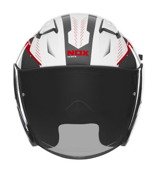 CASQUE JET DOUBLE ECRAN NOX N130 MYST BLANC/ROUGE T57-58 M - CE 22.06