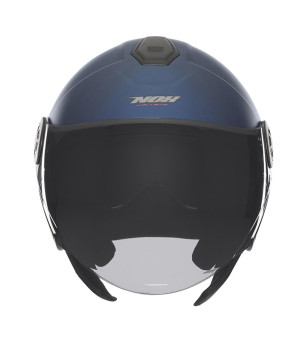 CASQUE JET DOUBLE ECRAN NOX N182 BLEU MAT T55-56 S - CE 22.06