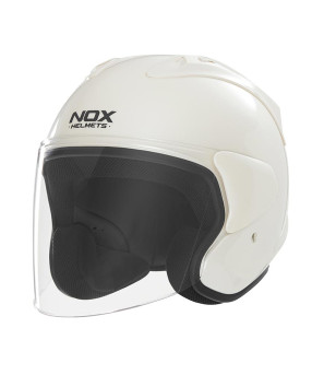 CASQUE JET NOX N220-S BLANC PERLE T59-60 L - CE 22.06
