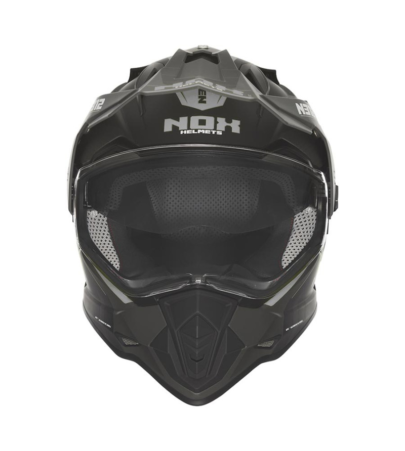CASQUE CROSS DOUBLE ECRAN  NOX N312VAPOR NOIR MAT/TITANIUM T63-64 XXL- CE 22.06