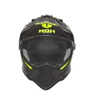 CASQUE CROSS DOUBLE ECRAN  NOX N312VAPOR NOIR MAT/JAUNE FLUO T61-62 XL - CE 22.06