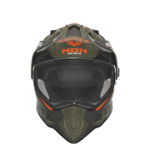 CASQUE CROSS DOUBLE ECRAN  NOX N312VAPOR KAKI MAT/ORANGE T55-56 S - CE 22.06