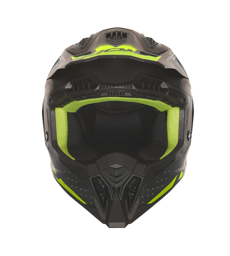 CASQUE CROSS NOX N634 GRADIANT NOIRMAT/JAUNE FLUO T53-54 XS - CE 22.06