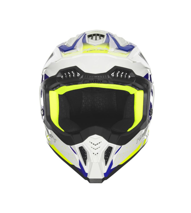 CASQUE CROSS NOX N634 GRADIANT BLANC/BLEU/JAUNE T61-62 XL - CE 22.06